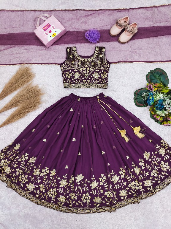 TEXTILEDEAL LAUNCH READYMADE GEORGETTE WITH WORK BEAUTIFUL ETHNIC WEAR LEHENGA CHOLI FOR KIDS ONLINE