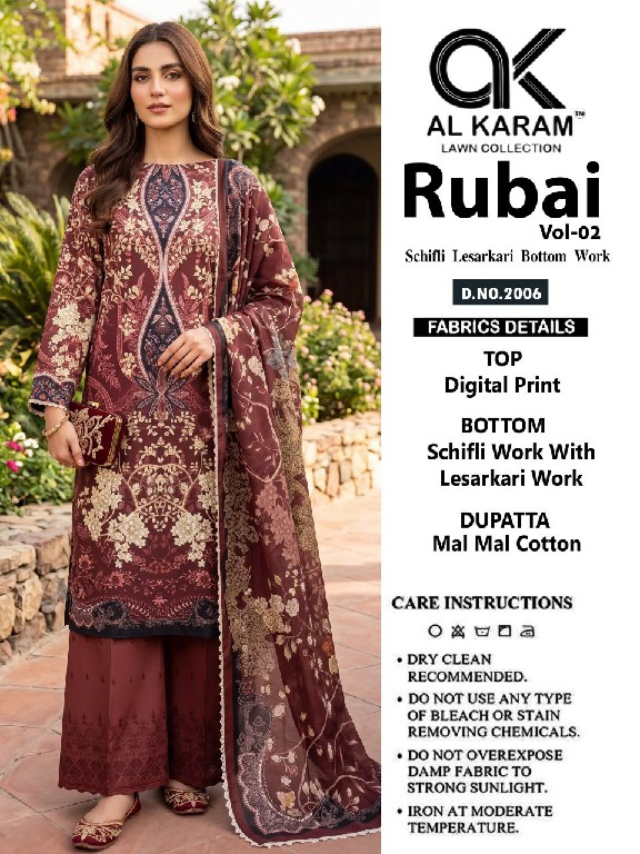 AL KARAM RUBAI VOL 2 WHOLESALE COTTON DIGITAL PRINTED AMAZING UNSTITCH SALWAR KAMEEZ ONLINE