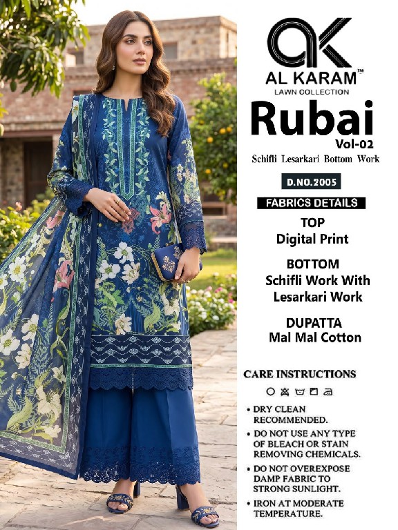 AL KARAM RUBAI VOL 2 WHOLESALE COTTON DIGITAL PRINTED AMAZING UNSTITCH SALWAR KAMEEZ ONLINE