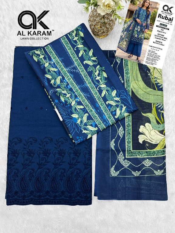 AL KARAM RUBAI VOL 2 WHOLESALE COTTON DIGITAL PRINTED AMAZING UNSTITCH SALWAR KAMEEZ ONLINE