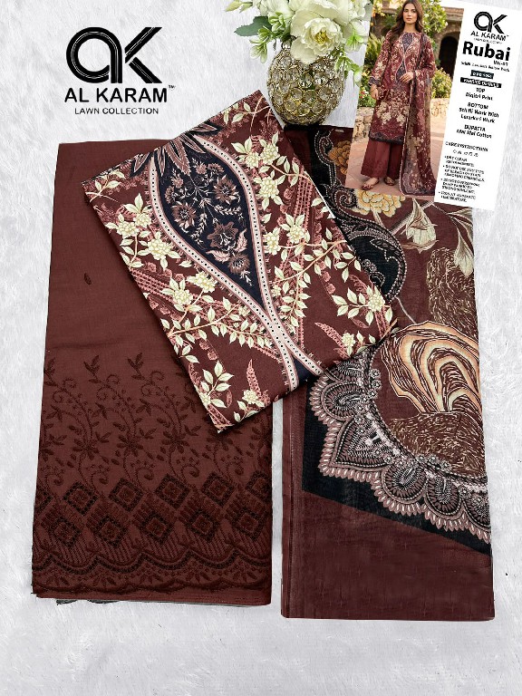 AL KARAM RUBAI VOL 2 WHOLESALE COTTON DIGITAL PRINTED AMAZING UNSTITCH SALWAR KAMEEZ ONLINE