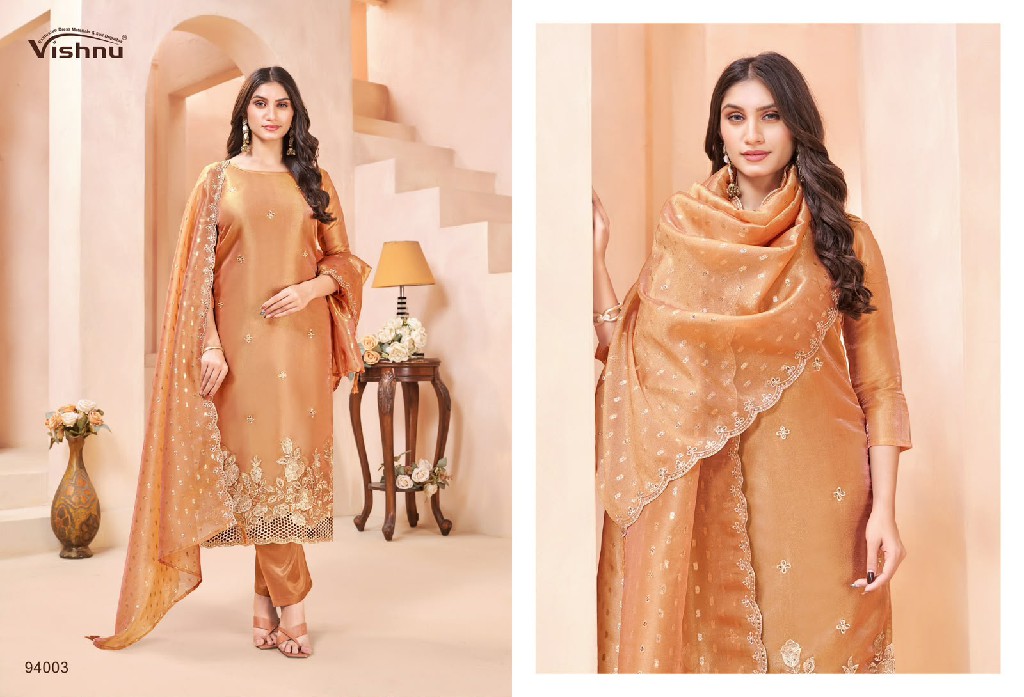 VISHNU KANGANA WHOLESALE GERMAN SILK BEAUTIFUL DESIGN UNSTITCH SALWAR SUITS FOR EXPORT