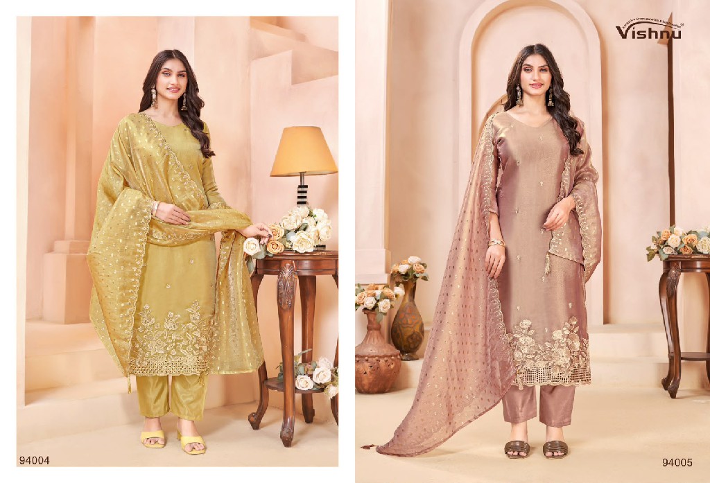 VISHNU KANGANA WHOLESALE GERMAN SILK BEAUTIFUL DESIGN UNSTITCH SALWAR SUITS FOR EXPORT