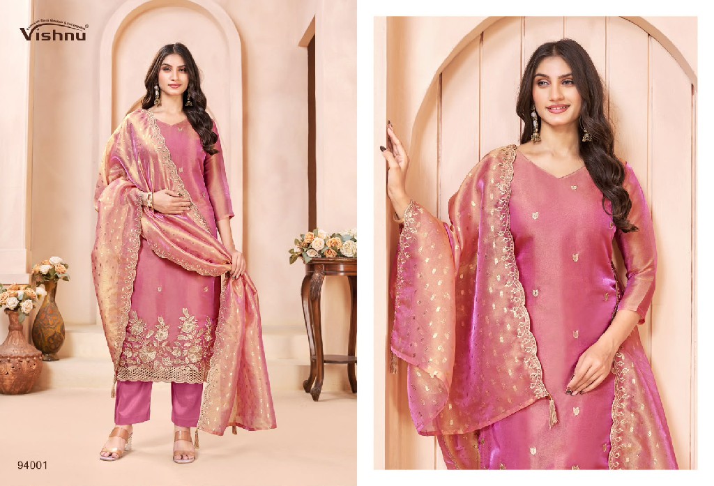 VISHNU KANGANA WHOLESALE GERMAN SILK BEAUTIFUL DESIGN UNSTITCH SALWAR SUITS FOR EXPORT
