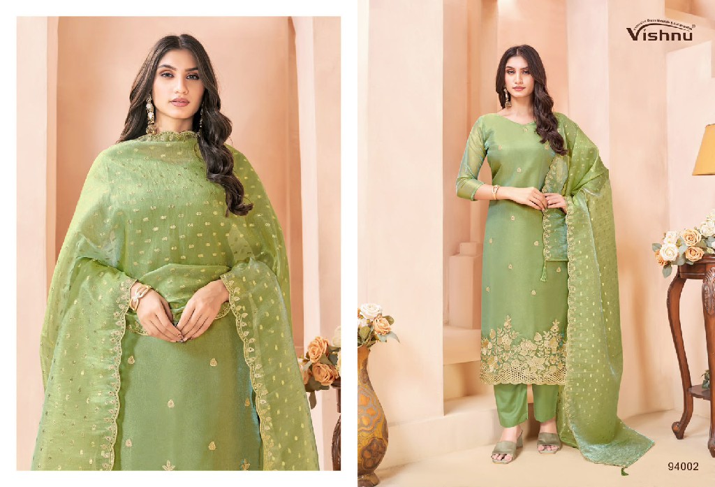VISHNU KANGANA WHOLESALE GERMAN SILK BEAUTIFUL DESIGN UNSTITCH SALWAR SUITS FOR EXPORT