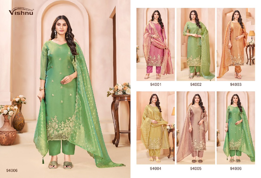 VISHNU KANGANA WHOLESALE GERMAN SILK BEAUTIFUL DESIGN UNSTITCH SALWAR SUITS FOR EXPORT