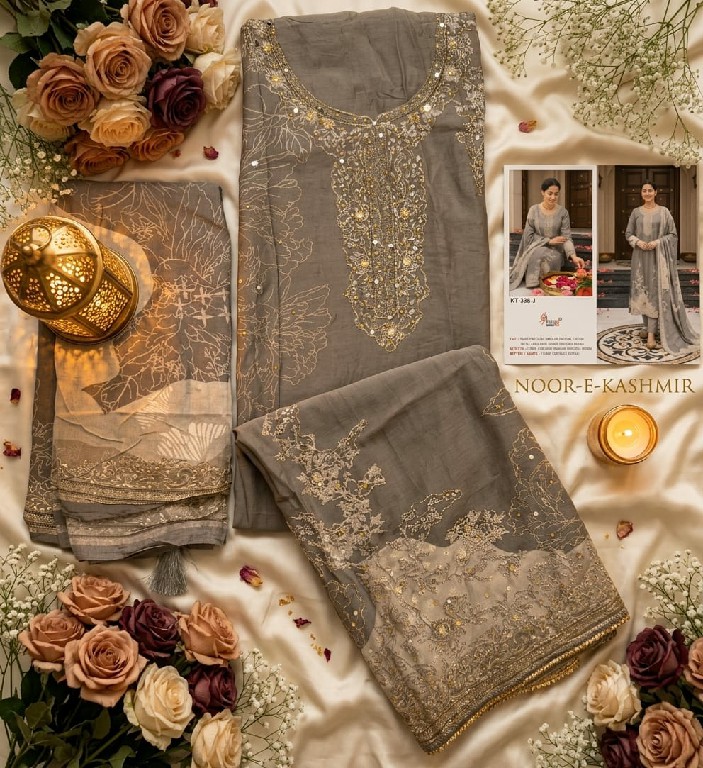 SHREE FABS D.NO KT-338J TO 338N WHOLESALE VISCOSE MUSLIN ELEGANT UNSTITCH SALWAR SUITS SUPPLIER