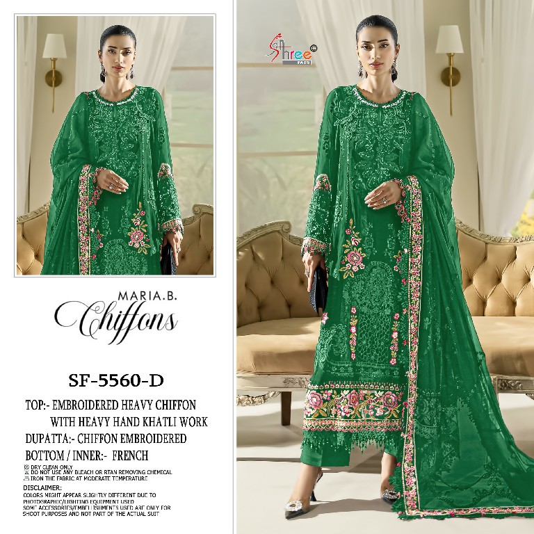 SHREE FABS D.NO 5560A TO 5560D WHOLESALE HEAVY FOX GEORGETTE PAKISTANI UNSTITCH SALWAR SUITS FOR EXPORT