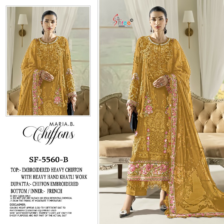 SHREE FABS D.NO 5560A TO 5560D WHOLESALE HEAVY FOX GEORGETTE PAKISTANI UNSTITCH SALWAR SUITS FOR EXPORT