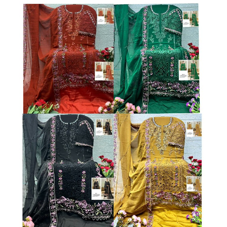 SHREE FABS D.NO 5560A TO 5560D WHOLESALE HEAVY FOX GEORGETTE PAKISTANI UNSTITCH SALWAR SUITS FOR EXPORT