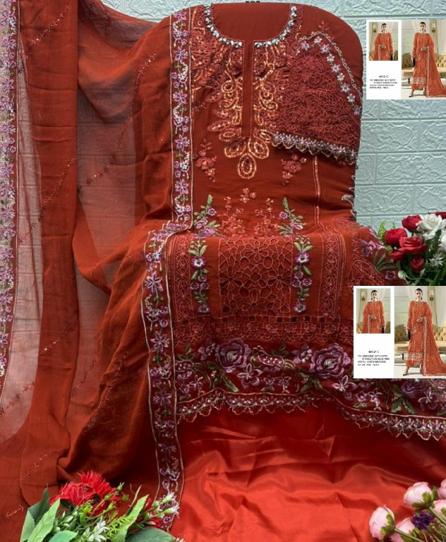 SHREE FABS D.NO 5560A TO 5560D WHOLESALE HEAVY FOX GEORGETTE PAKISTANI UNSTITCH SALWAR SUITS FOR EXPORT
