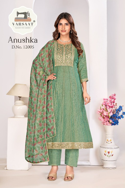 VARSAAT ANUSHKA WHOLESALE READYMADE SALSA SILK FESTIVE WEAR 3 PCS COMBO SET SUITS EXPORTER