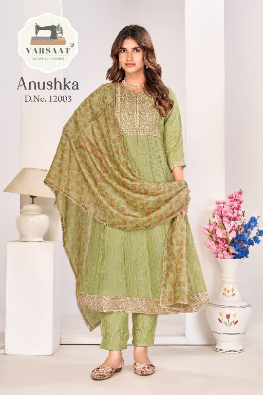 VARSAAT ANUSHKA WHOLESALE READYMADE SALSA SILK FESTIVE WEAR 3 PCS COMBO SET SUITS EXPORTER