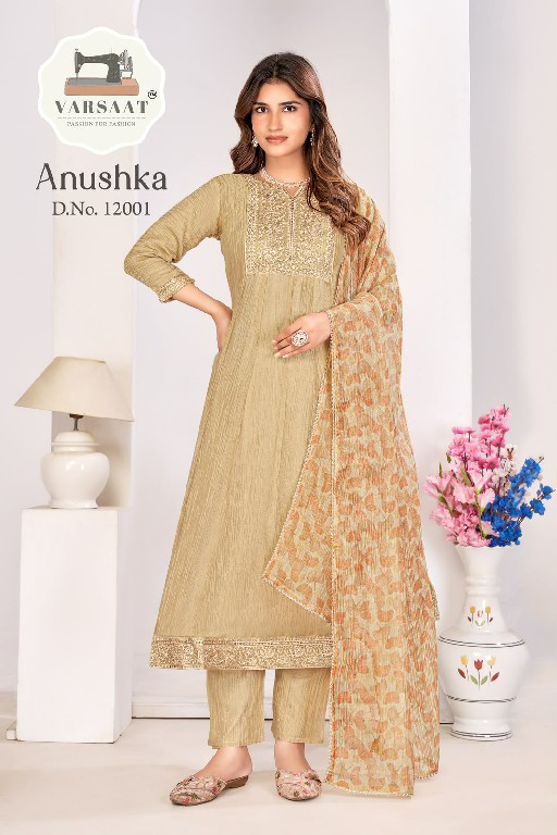 VARSAAT ANUSHKA WHOLESALE READYMADE SALSA SILK FESTIVE WEAR 3 PCS COMBO SET SUITS EXPORTER