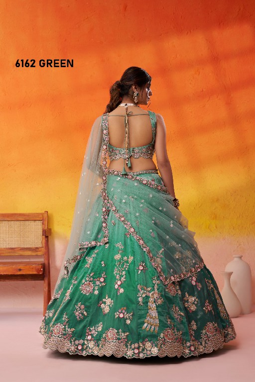 PF SERIES D.NO 6162 WHOLESALE TISSUE WITH WORK FULL FLAIR ETHNIC WEAR LEHENGA CHOLI FOR WOMEN ONLINE