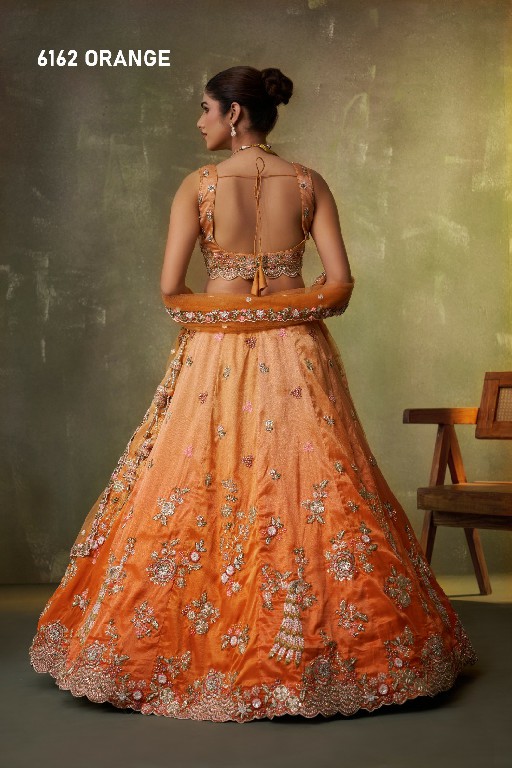 PF SERIES D.NO 6162 WHOLESALE TISSUE WITH WORK FULL FLAIR ETHNIC WEAR LEHENGA CHOLI FOR WOMEN ONLINE