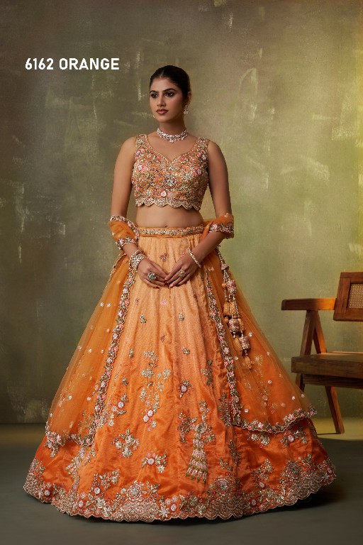 PF SERIES D.NO 6162 WHOLESALE TISSUE WITH WORK FULL FLAIR ETHNIC WEAR LEHENGA CHOLI FOR WOMEN ONLINE