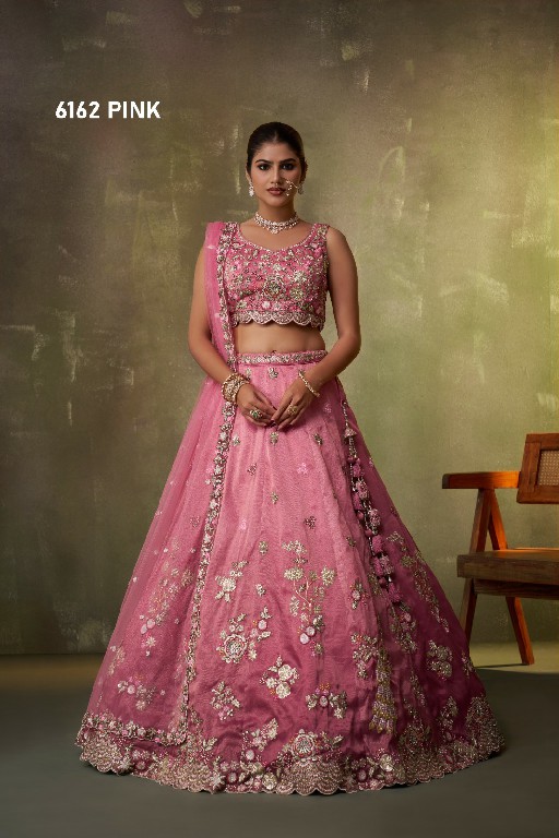 PF SERIES D.NO 6162 WHOLESALE TISSUE WITH WORK FULL FLAIR ETHNIC WEAR LEHENGA CHOLI FOR WOMEN ONLINE
