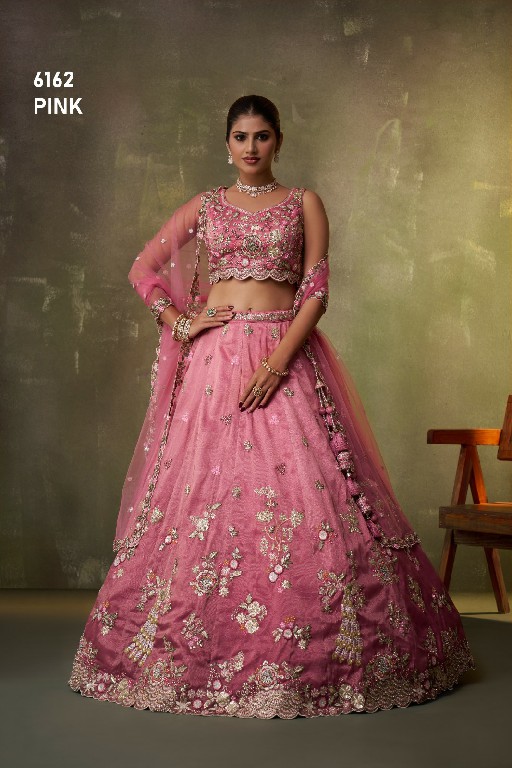 PF SERIES D.NO 6162 WHOLESALE TISSUE WITH WORK FULL FLAIR ETHNIC WEAR LEHENGA CHOLI FOR WOMEN ONLINE