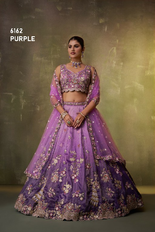 PF SERIES D.NO 6162 WHOLESALE TISSUE WITH WORK FULL FLAIR ETHNIC WEAR LEHENGA CHOLI FOR WOMEN ONLINE