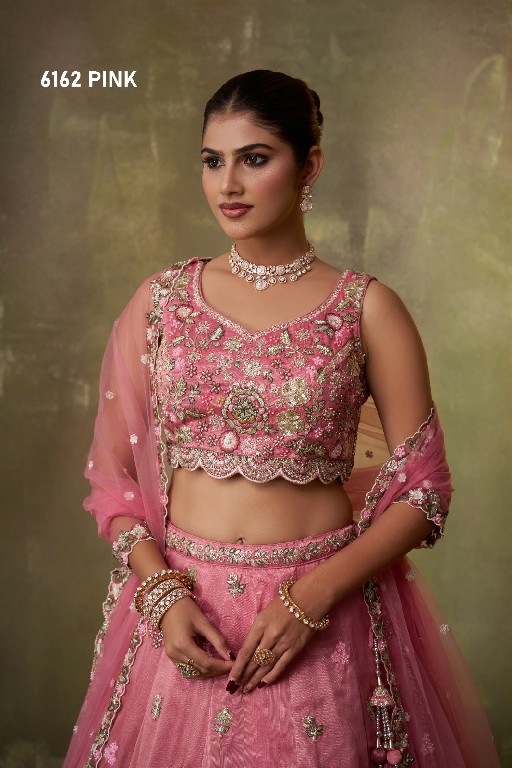 PF SERIES D.NO 6162 WHOLESALE TISSUE WITH WORK FULL FLAIR ETHNIC WEAR LEHENGA CHOLI FOR WOMEN ONLINE
