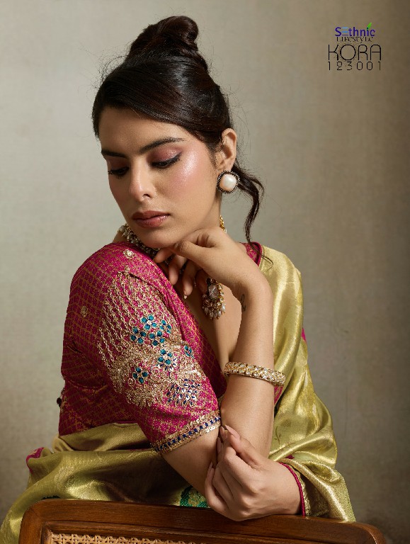 SETHNIC LIFESTYLE KORA WHOLESALE TISSUE BANARASI SILK JACQUARD TRADITIONAL WEAR SAREES FOR WOMEN EXPORTER