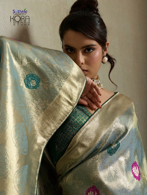 SETHNIC LIFESTYLE KORA WHOLESALE TISSUE BANARASI SILK JACQUARD TRADITIONAL WEAR SAREES FOR WOMEN EXPORTER