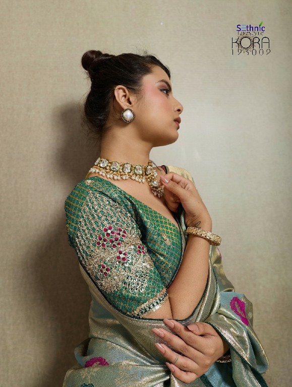 SETHNIC LIFESTYLE KORA WHOLESALE TISSUE BANARASI SILK JACQUARD TRADITIONAL WEAR SAREES FOR WOMEN EXPORTER