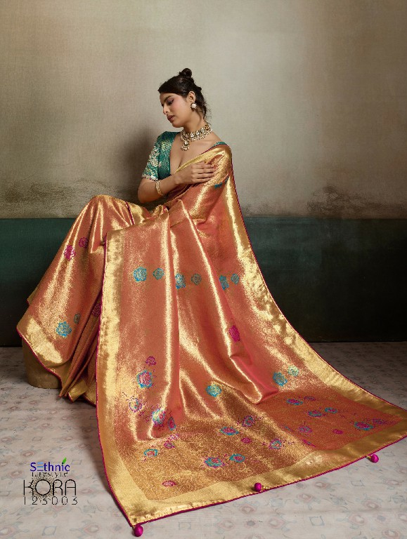 SETHNIC LIFESTYLE KORA WHOLESALE TISSUE BANARASI SILK JACQUARD TRADITIONAL WEAR SAREES FOR WOMEN EXPORTER
