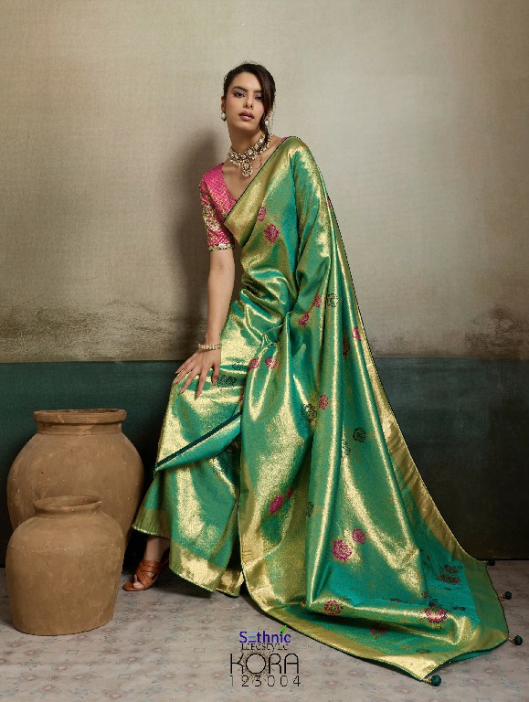 SETHNIC LIFESTYLE KORA WHOLESALE TISSUE BANARASI SILK JACQUARD TRADITIONAL WEAR SAREES FOR WOMEN EXPORTER