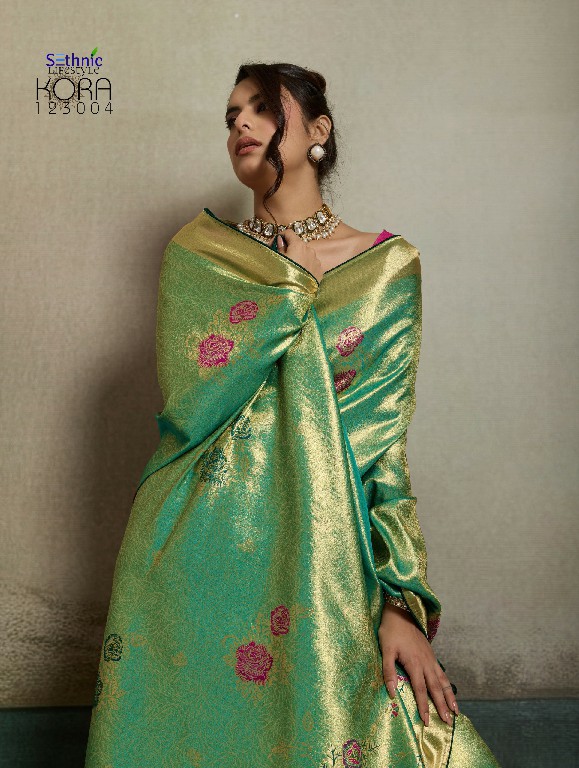 SETHNIC LIFESTYLE KORA WHOLESALE TISSUE BANARASI SILK JACQUARD TRADITIONAL WEAR SAREES FOR WOMEN EXPORTER