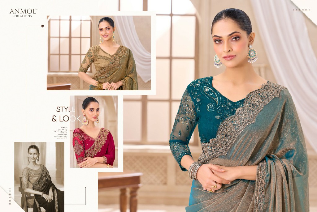 ANMOL CREATIONS ELEGANCE VOL 21 WHOLESALE STYLISH PARTY WEAR INDIAN SAREES FOR WOMEN ONLINE