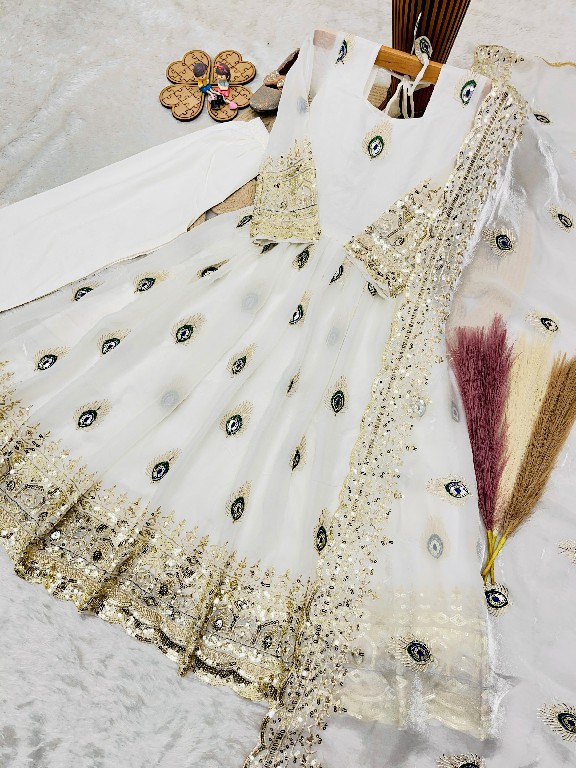 TEXTILEDEAL D.NO 254 WGHOLESALE READYMADE HEAVY FENDY SILK BEAUTIFUL FESTIVE WEAR GOWN WITH DUPATTA FOR KIDS ONLINE