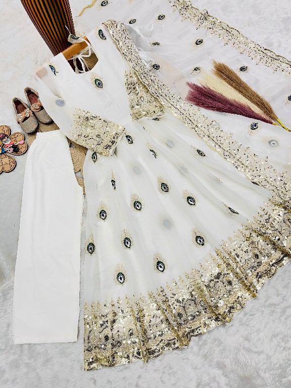 TEXTILEDEAL D.NO 254 WGHOLESALE READYMADE HEAVY FENDY SILK BEAUTIFUL FESTIVE WEAR GOWN WITH DUPATTA FOR KIDS ONLINE