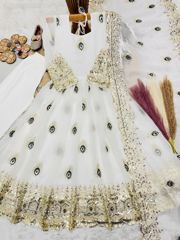 TEXTILEDEAL D.NO 254 WGHOLESALE READYMADE HEAVY FENDY SILK BEAUTIFUL FESTIVE WEAR GOWN WITH DUPATTA FOR KIDS ONLINE