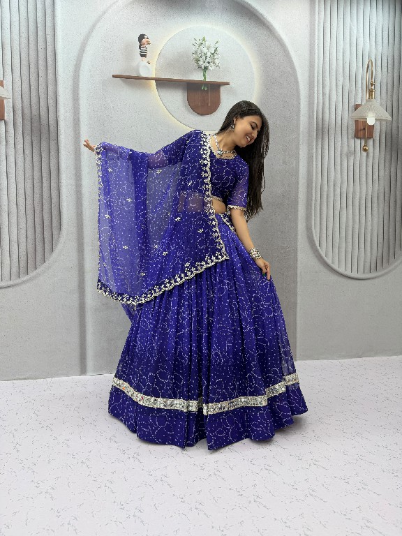 TAPI CREATION D.NO 348 WHOLESALE READYMADE GEORGETTE BANDHANI PRINT FESTIVE SPECIAL LEHENGA CHOLI FOR EXPORT