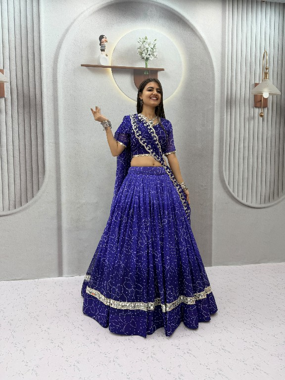 TAPI CREATION D.NO 348 WHOLESALE READYMADE GEORGETTE BANDHANI PRINT FESTIVE SPECIAL LEHENGA CHOLI FOR EXPORT