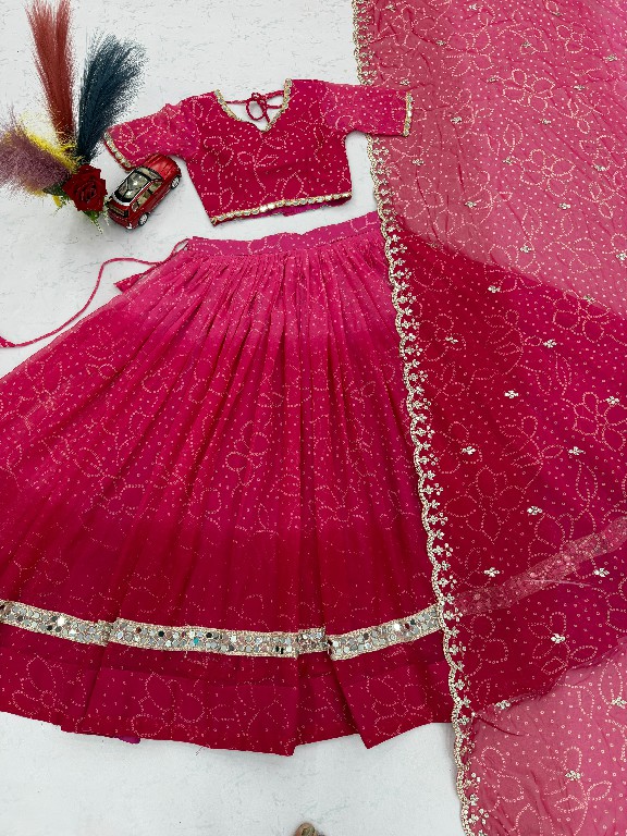 TAPI CREATION D.NO 348 WHOLESALE READYMADE GEORGETTE BANDHANI PRINT FESTIVE SPECIAL LEHENGA CHOLI FOR EXPORT