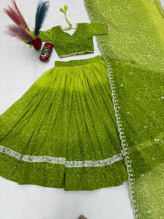 TAPI CREATION D.NO 348 WHOLESALE READYMADE GEORGETTE BANDHANI PRINT FESTIVE SPECIAL LEHENGA CHOLI FOR EXPORT