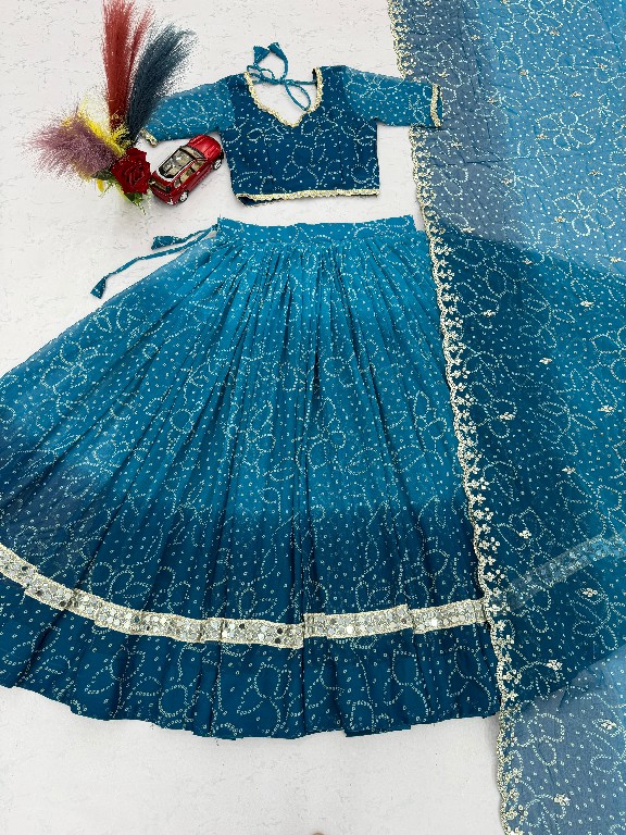 TAPI CREATION D.NO 348 WHOLESALE READYMADE GEORGETTE BANDHANI PRINT FESTIVE SPECIAL LEHENGA CHOLI FOR EXPORT