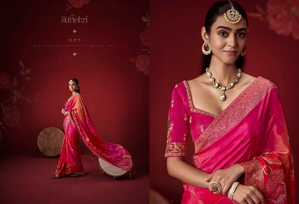 KIMORA SUNEHRI THE ROYAL EDIT WHOLESALE DOLA CRAPE SOFT SILK PARTY WEAR INDIAN SAREES FOR WOMEN ONLINE