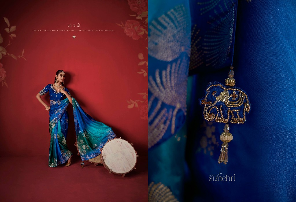KIMORA SUNEHRI THE ROYAL EDIT WHOLESALE DOLA CRAPE SOFT SILK PARTY WEAR INDIAN SAREES FOR WOMEN ONLINE