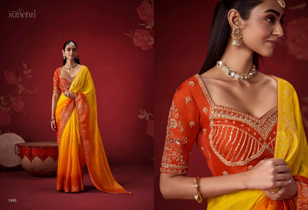 KIMORA SUNEHRI THE ROYAL EDIT WHOLESALE DOLA CRAPE SOFT SILK PARTY WEAR INDIAN SAREES FOR WOMEN ONLINE