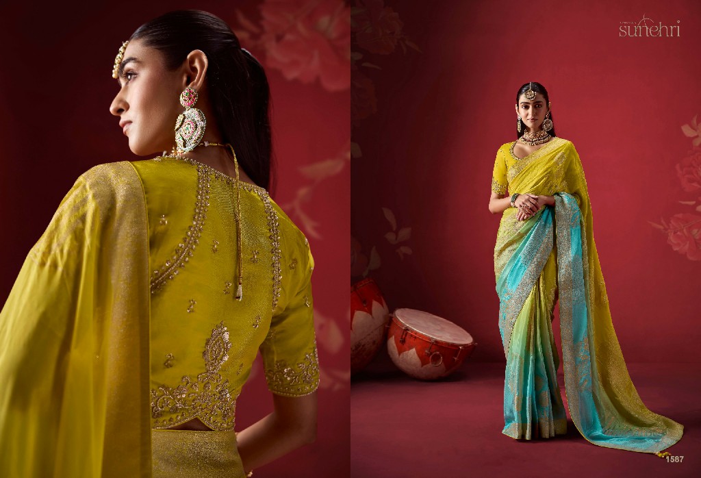 KIMORA SUNEHRI THE ROYAL EDIT WHOLESALE DOLA CRAPE SOFT SILK PARTY WEAR INDIAN SAREES FOR WOMEN ONLINE
