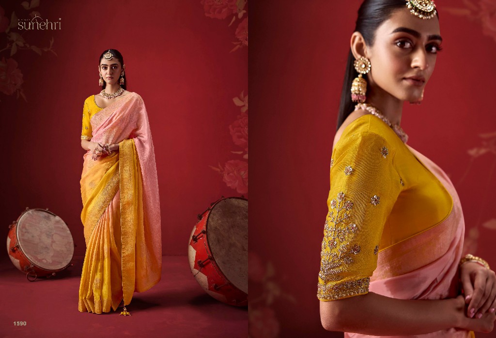 KIMORA SUNEHRI THE ROYAL EDIT WHOLESALE DOLA CRAPE SOFT SILK PARTY WEAR INDIAN SAREES FOR WOMEN ONLINE