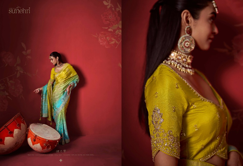 KIMORA SUNEHRI THE ROYAL EDIT WHOLESALE DOLA CRAPE SOFT SILK PARTY WEAR INDIAN SAREES FOR WOMEN ONLINE