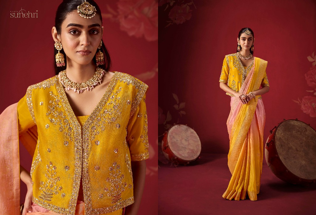 KIMORA SUNEHRI THE ROYAL EDIT WHOLESALE DOLA CRAPE SOFT SILK PARTY WEAR INDIAN SAREES FOR WOMEN ONLINE