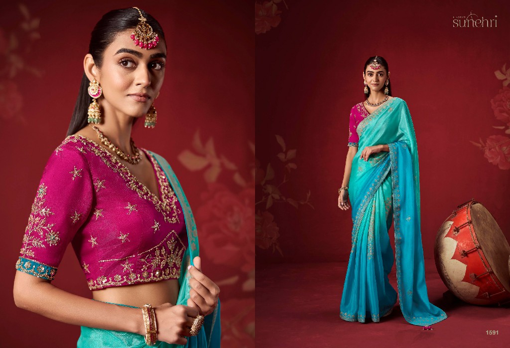 KIMORA SUNEHRI THE ROYAL EDIT WHOLESALE DOLA CRAPE SOFT SILK PARTY WEAR INDIAN SAREES FOR WOMEN ONLINE