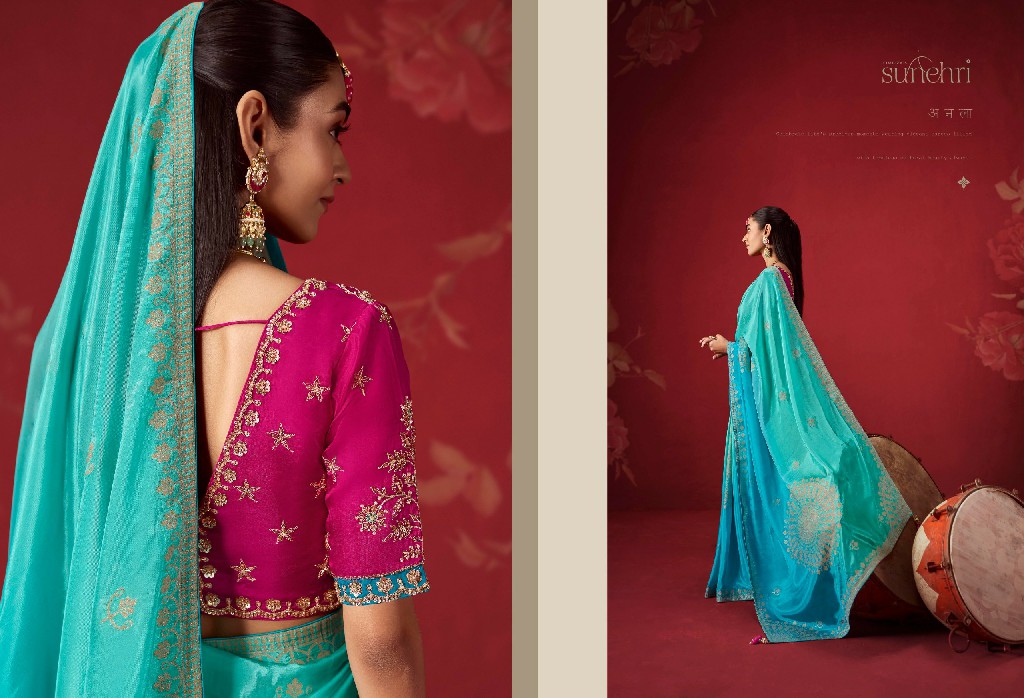 KIMORA SUNEHRI THE ROYAL EDIT WHOLESALE DOLA CRAPE SOFT SILK PARTY WEAR INDIAN SAREES FOR WOMEN ONLINE