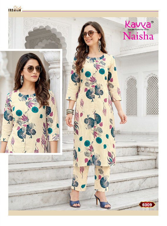 KAVYA NAISHA VOL 6 WHOLESALE READYMADE HEAVY RAYON TRENDY CASUAL WEAR CORD SET FOR EXPORT
